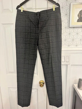 Alberto Men’s Charcoal Gray Textured Dress Pants 34x34